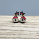 Earrings - Wood Christmas Studs