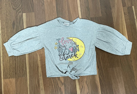 Kids “I Love You To The Moon And Back” Tie Front Top