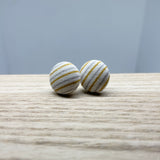 Earrings - Fabric Button Studs - multiple options