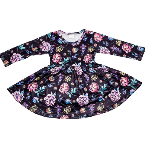 Kids Purple Floral Dress