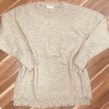 Sweater with Distressed Hem