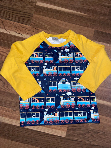 Kids Train Print Raglan