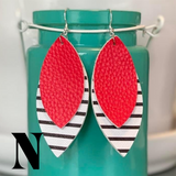 Earrings - Double Sided Faux Leather - multiple options