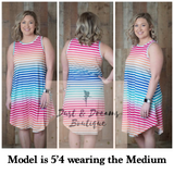 Rainbow Stripe Dress (Large)