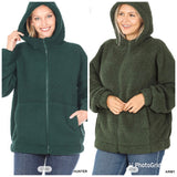 Sherpa Hooded Zip-Up - 2 color options