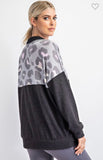 Charcoal/Gray Animal Print Pullover (Large)