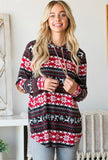 Holiday Print Hooded Tunic