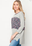 Gray and Floral Top (Large)